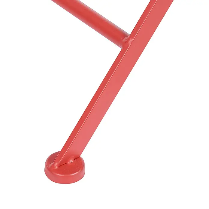 2er-Set Gartenstuhl SCARIO in Rot -  - Roter Metallfuß mit diagonaler Stützstange.