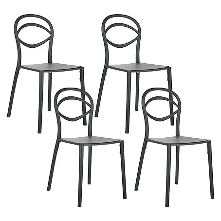 4er-Set Gartenstuhl COVOLO in Schwarz