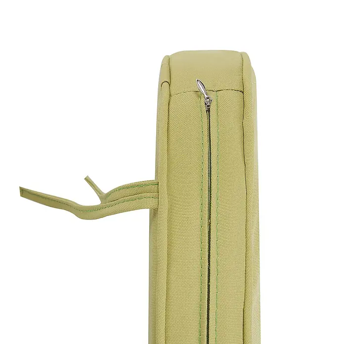 Beliani Gartenstuhl-Set SAPRI - 2 Stk., Aluminium, Braun, B x T x H: 69 x 55 x 97 cm - Hellgrünes Outdoor-Kissen mit Reißverschluss und zwei Stoffbändern an der Seite.