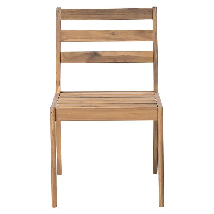 Beliani Gartenstuhl-Set CHIOGGIA - 2 Stk., zertifiziertes Akazienholz, Braun, B x T x H: 53 x 61 x 87 cm - Hellbrauner Holzstuhl mit Lattenrückenlehne und Sitzfläche.