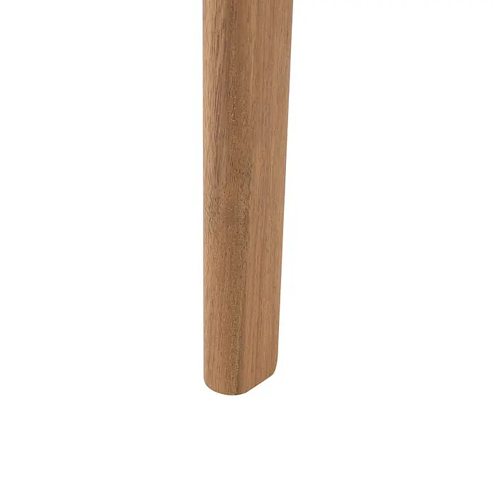 Beliani Gartenstuhl-Set CHIOGGIA - 2 Stk., zertifiziertes Akazienholz, Braun, B x T x H: 53 x 61 x 87 cm - Ein einzelnes, konisch zulaufendes Möbelfuß aus Holz in natürlicher Brauntönung, mit leicht abgerundetem Ende.