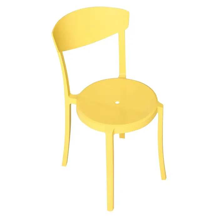 4er-Set Esszimmerstuhl VIESTE in Gelb -  - Gelber Plastikstuhl mit runder Rückenlehne und Sitzfläche.