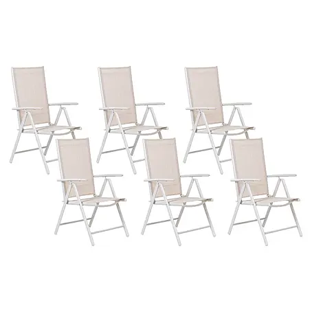 6er-Set Gartenstuhl CATANIA in Beige/Weiß