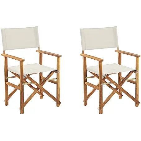 2er-Set Gartenstuhl CINE in Weiß/Braun