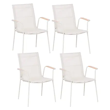 4er-Set Gartenstuhl CARAVINO in Beige/Braun