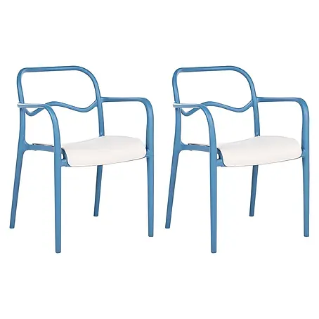 2er-Set Gartenstuhl THASOS in Blau/Beige