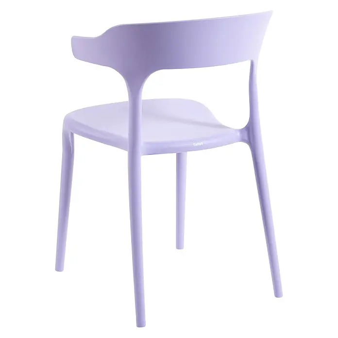 4er-Set Gartenstuhl GUBBIO in Violett -  - Hellvioletter Polypropylen-Stuhl mit geschwungener Rückenlehne und integrierten Armlehnen.