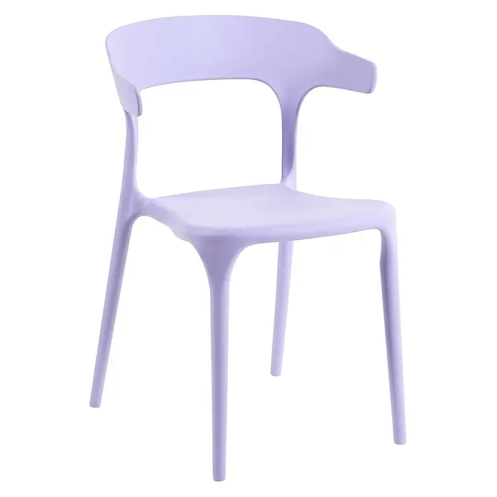 4er-Set Gartenstuhl GUBBIO in Violett -  - Moderner, helllila Kunststoffstuhl mit geschwungener Rückenlehne und Armlehnen.