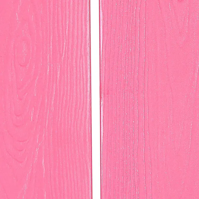 Gartenstuhl ADIRONDACK in Rosa - (W) 75 x (H) 88 x - L - Zwei rosa Holzmaserungsplatten mit einem schmalen weißen Spalt dazwischen.
