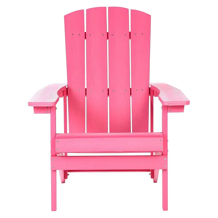 Gartenstuhl ADIRONDACK in Rosa - (W) 75 x (H) 88 x - L - Pinker Adirondack-Stuhl mit Holzmaserung.