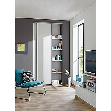 Optimum Schiebetür-Bau-Set (Weiß/Grau, 120 x 250 cm)