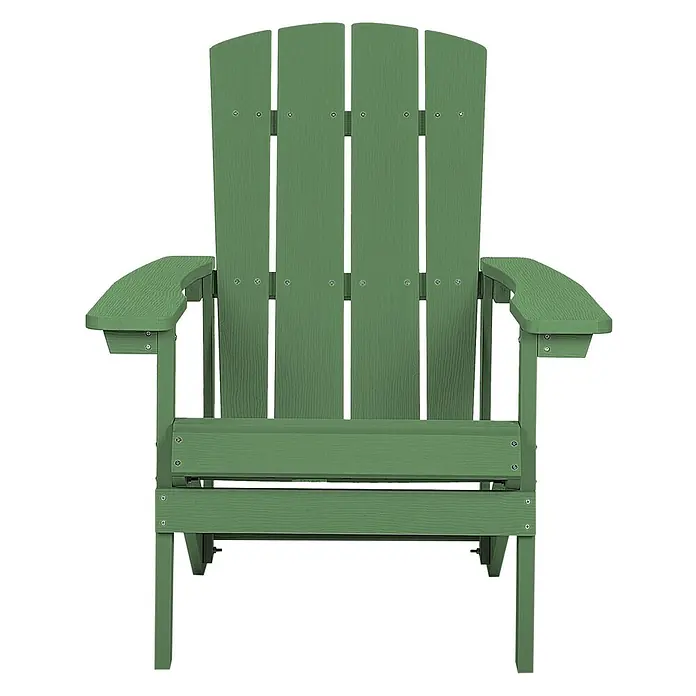 Gartenstuhl ADIRONDACK in Grün - (W) 75 x (H) 88 x - L - Grüner Adirondack-Stuhl mit Holzmaserung, ideal für den Außenbereich.