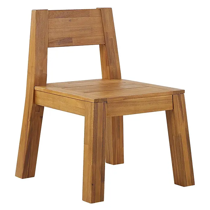 Beliani Gartenstuhl LIVORNO - 1 Stk., Akazienholz, Braun, B x T x H: 59 x 61 x 81 cm - Brauner Holzstuhl mit einer soliden Lattenrostsitzfläche und Rückenlehne.