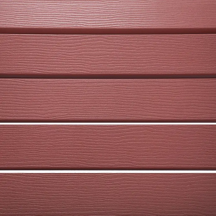 Gartenstuhl ADIRONDACK in Rot - (W) 75 x (H) 88 x - L - Rotbraune, holzgemaserte Horizontalplatten, durch weiße Linien getrennt.