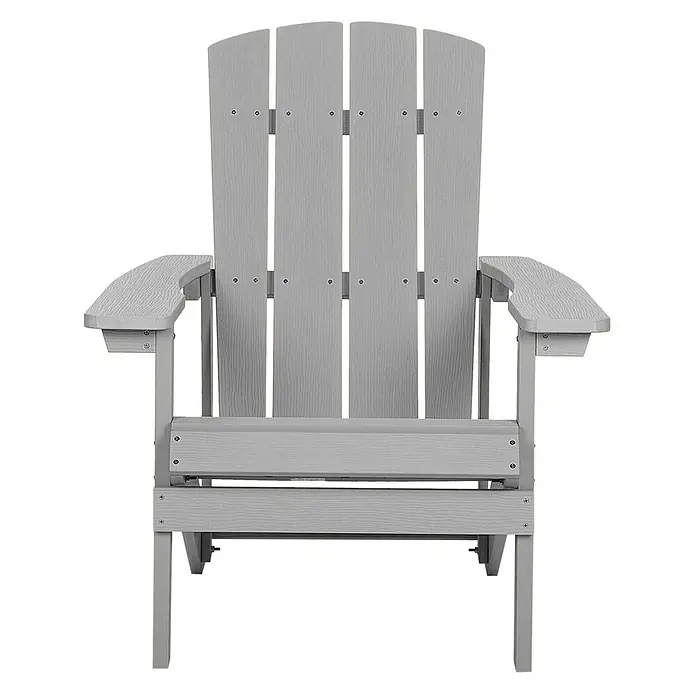 Gartenstuhl ADIRONDACK in Grau - (W) 75 x (H) 88 x - L - Grauer Polywood-Adirondack-Stuhl für den Außenbereich.
