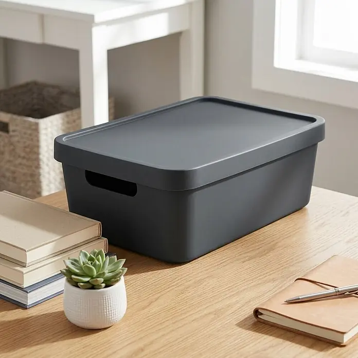 3er-Set 7,5 Liter in Anthrazit mit Deckel – Stapelboxen, Lagerboxen online kaufen bei BAUHAUS