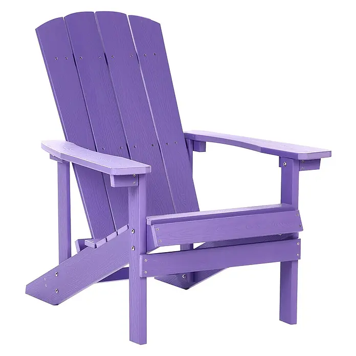 Gartenstuhl ADIRONDACK in Violett - (W) 75 x (H) 88 x - L - Lila Adirondack-Stuhl mit strukturierter Lattenlehne und -sitzfläche für entspannte Stunden im Freien.