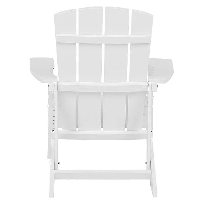 Gartenstuhl ADIRONDACK in Weiß - (W) 75 x (H) 88 x - L - Weißer Adirondack-Stuhl, Rückansicht, aus strapazierfähigem Lattenmaterial.