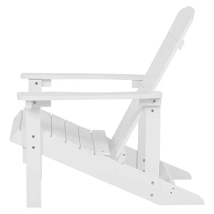 Gartenstuhl ADIRONDACK in Weiß - (W) 75 x (H) 88 x - L - Weißer Adirondack-Stuhl, Seitenansicht, mit Lattenrost-Design und breiten Armlehnen.