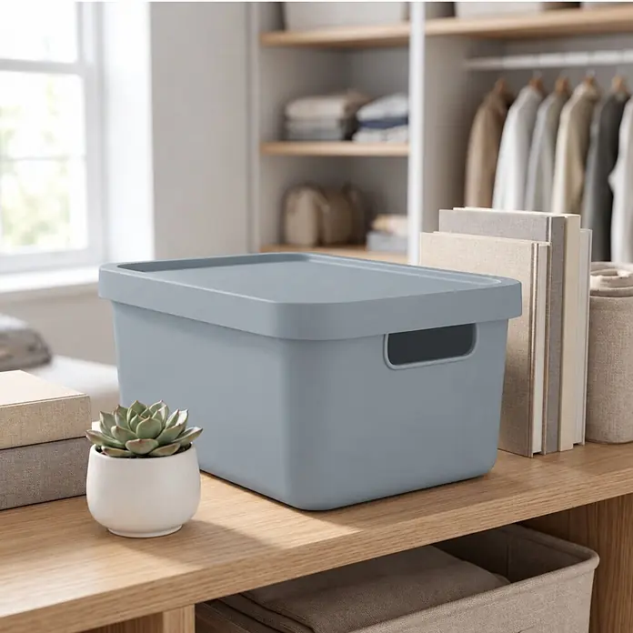 3er-Set 31 Liter in Grau mit Deckel – Stapelboxen, Lagerboxen online kaufen bei BAUHAUS
