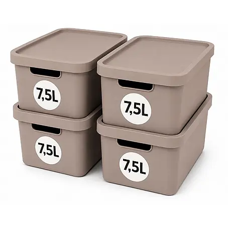 Plastard  Aufbewahrungsbox-Set 4er-Set 7,5 Liter in Pink mit Deckel – Stapelboxen, Lagerboxen