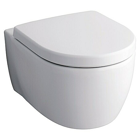 Geberit iCon Wand-WC-Set (Spülrandlos, Ohne Spezialglasur, Spülform: Tief, WC Abgang: Waagerecht, Weiß)