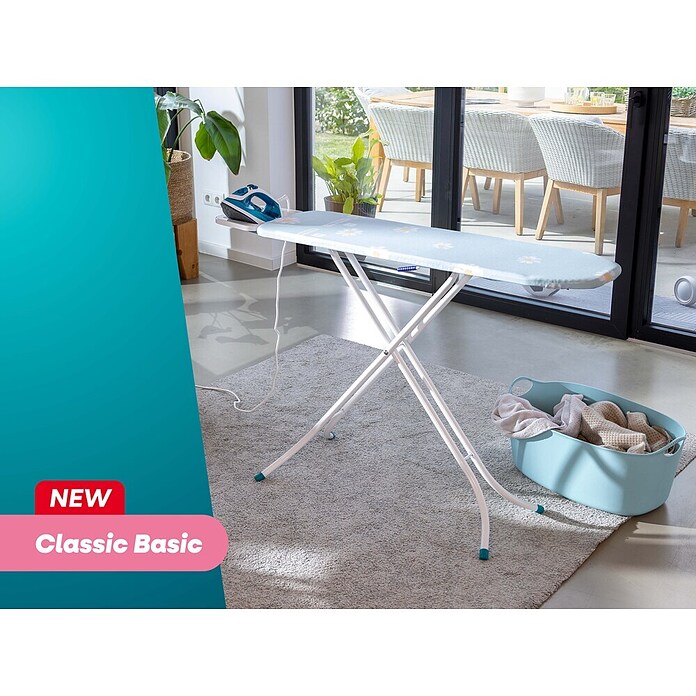Leifheit Bügeltisch Classic S Basic (40 x 145 cm, Höhenverstellung: 69 cm - 88 cm, Hellblau, Weiß) | BAUHAUS