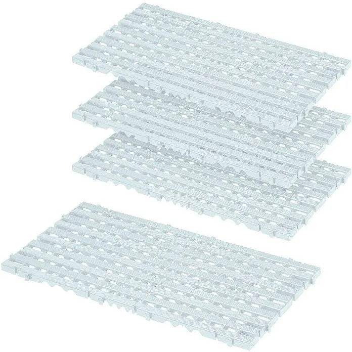 BRB Klickfliese - PE-HD, 4 Stk. - Weiße Kunststoff-Gitterroste für Drainage, ineinandergreifend.