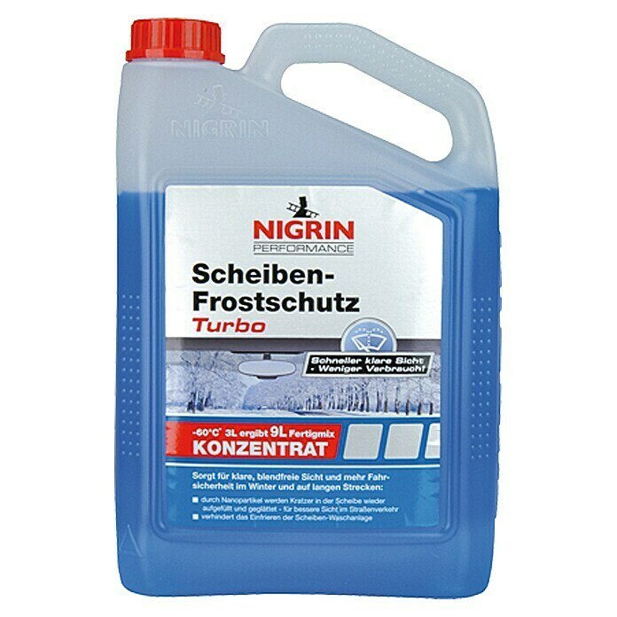 Nigrin Performance Scheibenfrostschutz-Konzentrat Turbo3 l, Nanopartikel, -60 °C Front View