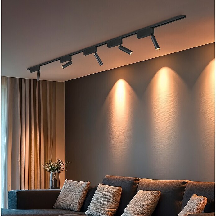 Trio Lighting DUOline Led-plafondspot Ambala (l x b x h: 4 x 19 x 16,5 cm, Metaal, Zwart) | BAUHAUS