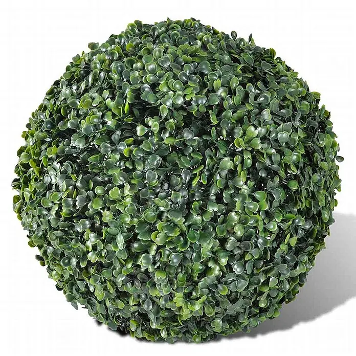 VidaXL Kunstpflanze - Höhe: 27 cm, Blütenfarbe: Grün, Kunststoff - Künstliche grüne Buchsbaumkugel mit dichtem Blätterwerk.