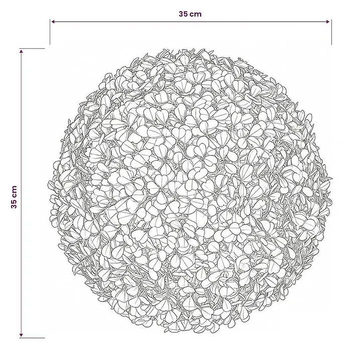 vidaXL Buchsbaumkugeln 2 Stk. Künstlich Formschnitt Kugel 35 cm -  - Künstliche Pflanzenkugel, 35 cm Durchmesser, sphärisch mit dichter Blatttextur.
