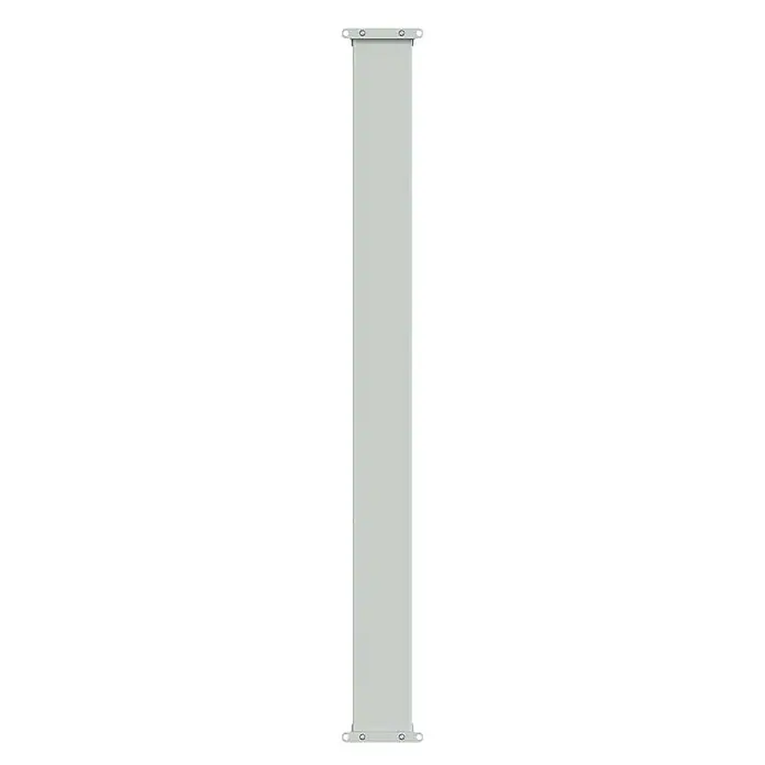 vidaXL Seitenmarkise Schwarz 500 x 500 x 100 cm Stoff -  - Hellgrauer rechteckiger Stützpfosten mit vorgebohrten Befestigungsplatten an beiden Enden.