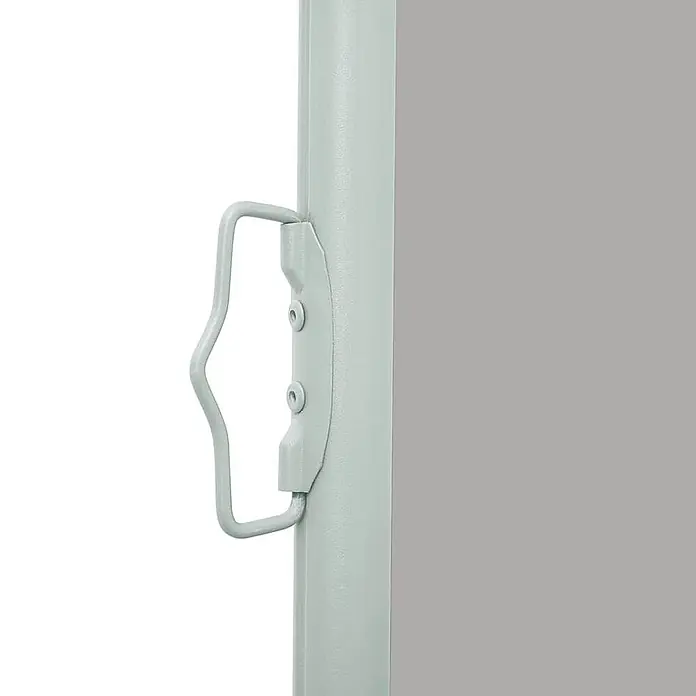 vidaXL Seitenmarkise Grau 300 x 300 x 170 cm Stoff -  - Hellgraue Stützstange mit gewelltem Griff, der mit zwei Schrauben befestigt ist.