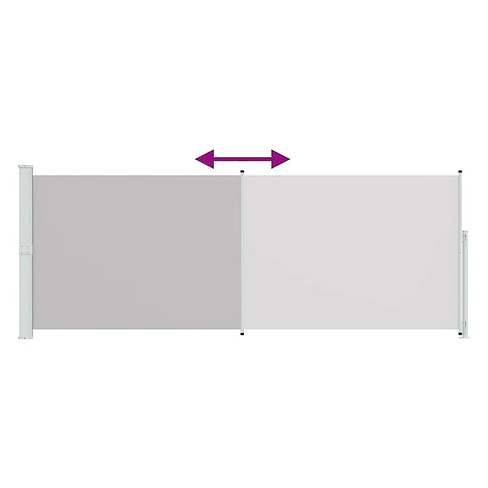 vidaXL Seitenmarkise Grau 500 x 180 cm Stoff -  - Ausziehbarer hellgrauer Sichtschutz, in der Breite verstellbar.