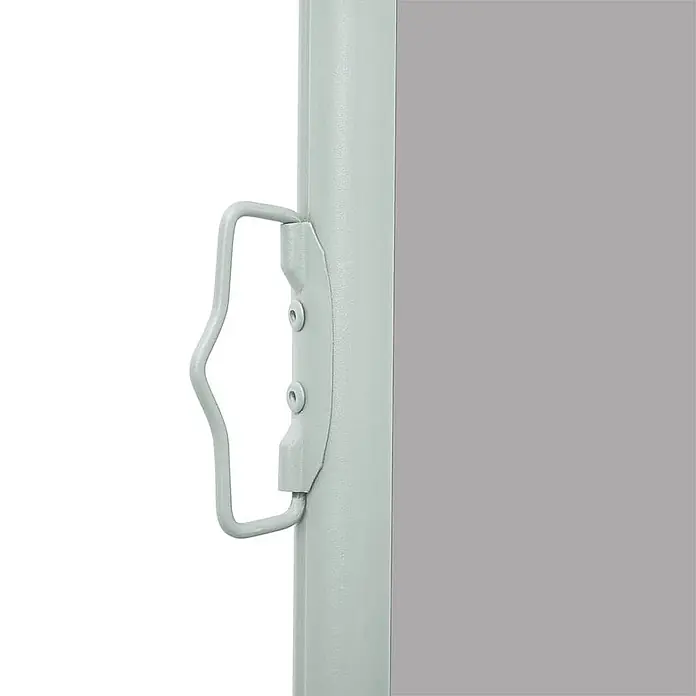 vidaXL Seitenmarkise Grau 500 x 120 cm Stoff -  - Hellgrauer Griff und Stange eines ausziehbaren Sichtschutzes.