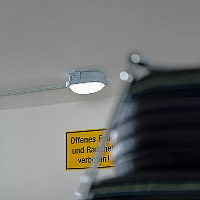 Ritter Leuchten LED-Oval-Armatur - Grau, Kunststoff, IP44 - Stimmungsaufnahme