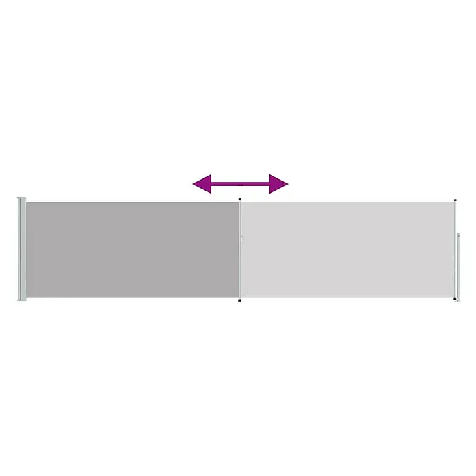 vidaXL Seitenmarkise Grau 500 x 120 cm Stoff -  - Ausziehbare zweigeteilte graue Sichtschutzmarkise, in der Breite verstellbar.