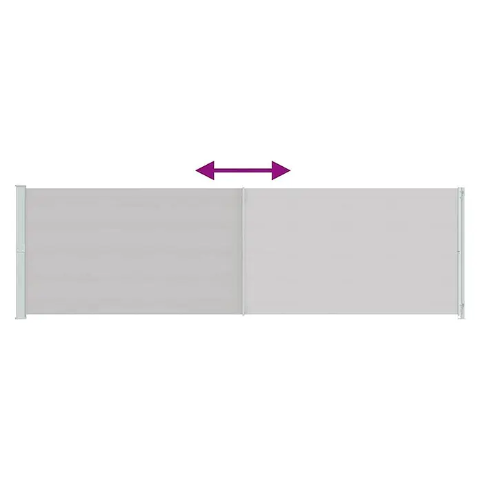 vidaXL Seitenmarkise Grau 600 x 180 cm Stoff -  - Hellgraue ausziehbare Seitenmarkise mit zwei ausziehbaren Paneelen.