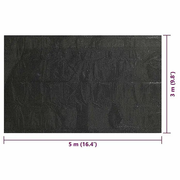 VidaXL Bodenschutzplane - Passend für: Rechteckiges Schwimmbecken, L x B: 500 x 300 cm, Material: Kunststoff - Schwarzes rechteckiges Unkrautvlies, 5m x 3m.