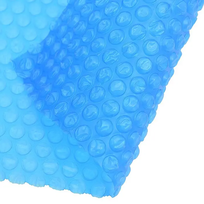 vidaXL Solarfolie für Pool Blau 400 x 200 cm Polyethylen -  - Blaues Solar-Poolabdeckmaterial mit Blasenstruktur, teilweise gerollt.