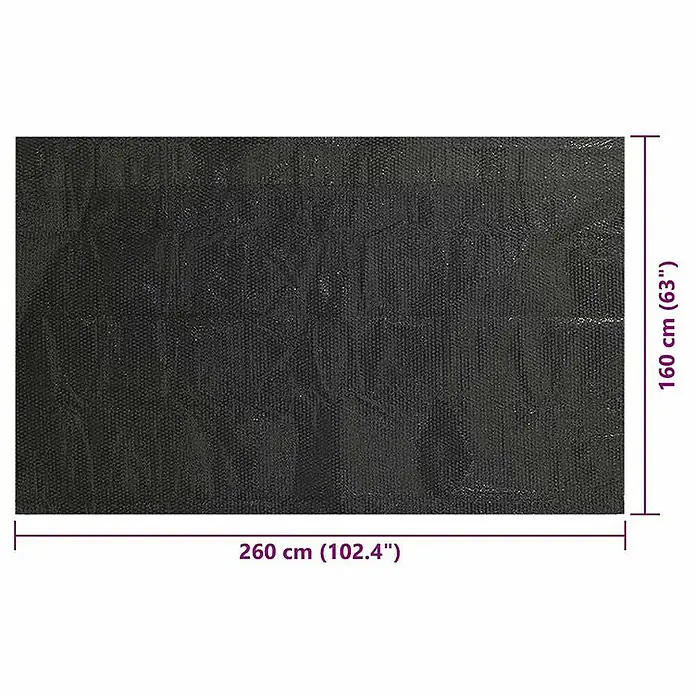 VidaXL Bodenschutzplane - Passend für: Rechteckiges Schwimmbecken, L x B: 260 x 160 cm, Material: Kunststoff - Dunkelgrauer rechteckiger Sichtschutz aus Netzgewebe, 260 x 160 cm.