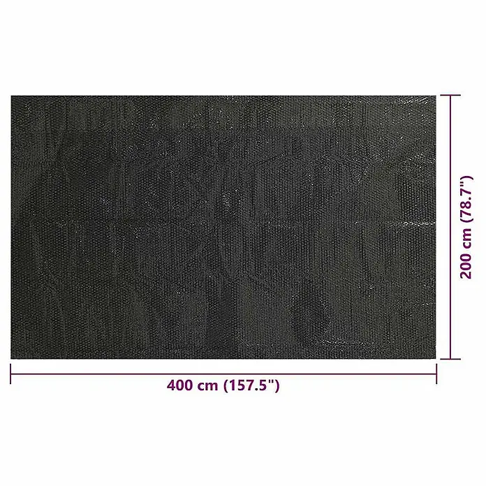 VidaXL Bodenschutzplane - Passend für: Rechteckiges Schwimmbecken, L x B: 400 x 200 cm, Material: Kunststoff - Große schwarze rechteckige Bodenschutzplane mit strukturierter Oberfläche, 400x200 cm.