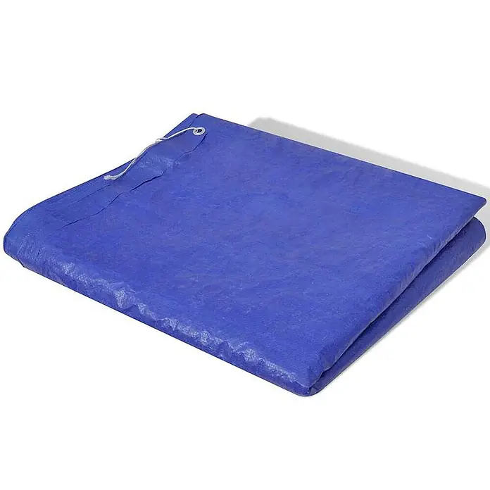 vidaXL Poolabdeckung Blau 540 x 270 x 10 cm Kunststoff -  - Blaue, gefaltete Schutzplane mit Öse und weißer Schnur.