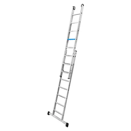 Iller Leiter  Anlegeleiter Stufen Schiebe ERGO Plus mit standfester Quertraverse 2x8 Stufen