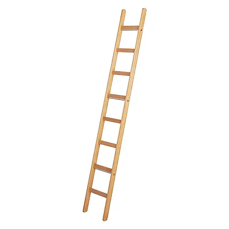 Iller Leiter  Anlegeleiter Holz Anlege Bau mit Vierkantholmen 7 Sprossen