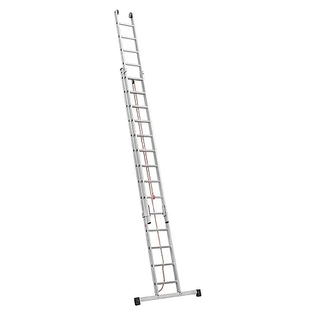 Iller Leiter  Seilzugleiter Schiebe in Industriequalität mit Seilzug und Traverse 2x14 Sprossen