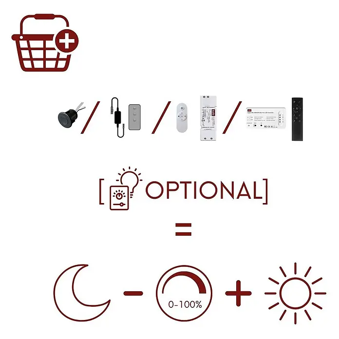 kalb LED Spiegelschrankleuchte Eloria 80cm 4000K Chrom -  - Optionale Beleuchtungssteuerungen, Sensoren, Fernbedienungen und LED-Treiber für Dimmung (0-100%) und Lichtspektrum-Anpassung.
