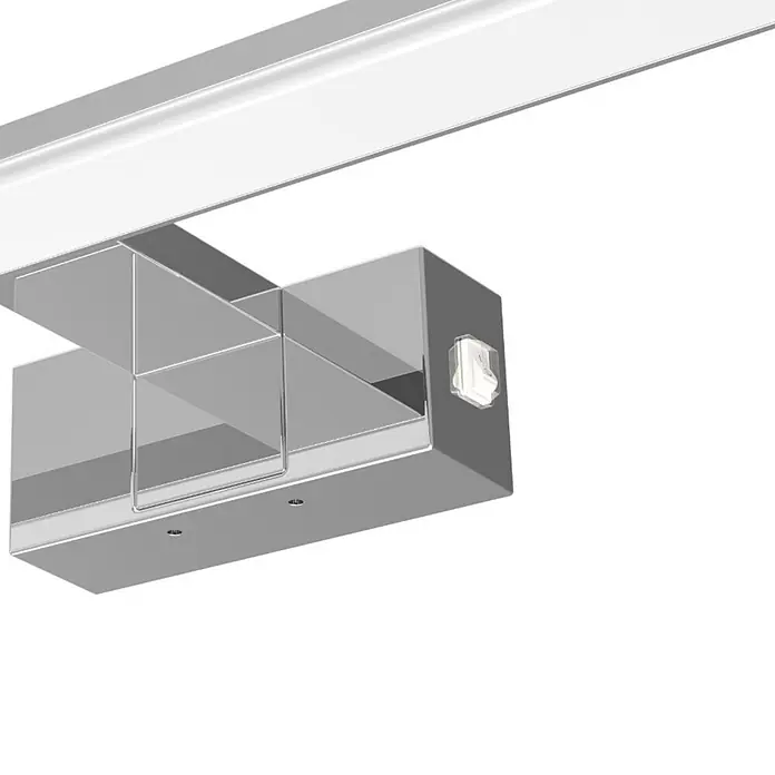 kalb LED Spiegelleuchte 50cm 4000K Chrom mit Schalter -  - Silberne Spiegelleuchte mit integrierter Ablage und Kippschalter.