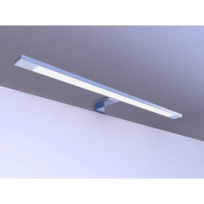 kalb LED Spiegelleuchte 60cm 4000K Silbergrau 3in1 Montage -  - Chromfarbene lineare Wand-LED-Spiegelleuchte.